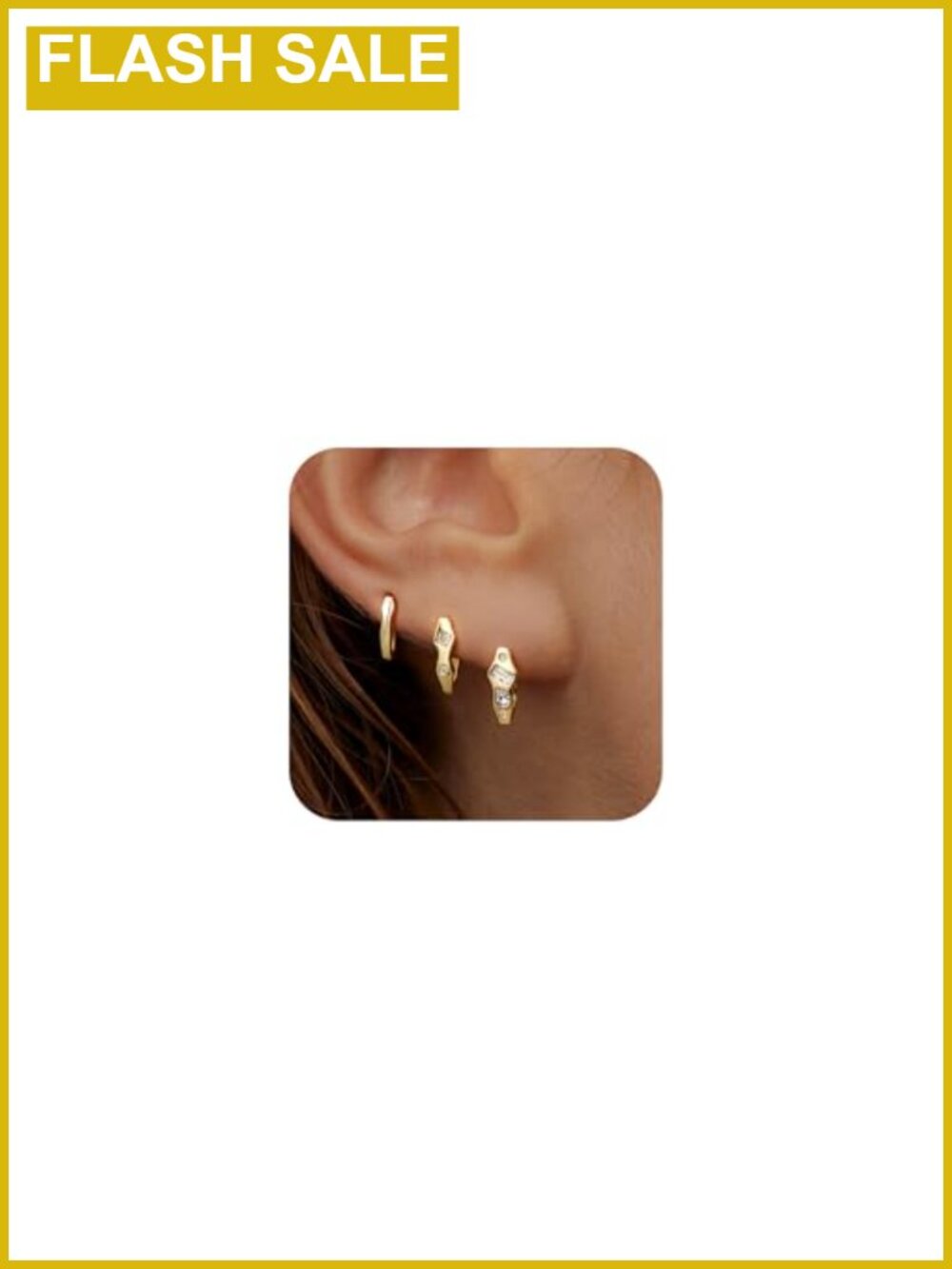 14K Gold Plated Chunky Hoop Earrings Hypoallergenic Non Tarnish Huggie Hoops